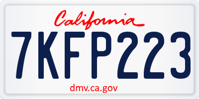 CA license plate 7KFP223