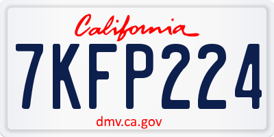 CA license plate 7KFP224