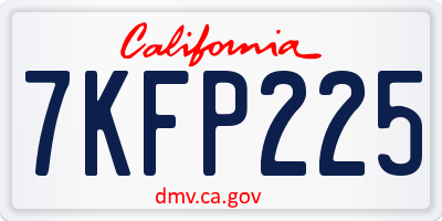 CA license plate 7KFP225