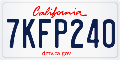 CA license plate 7KFP240