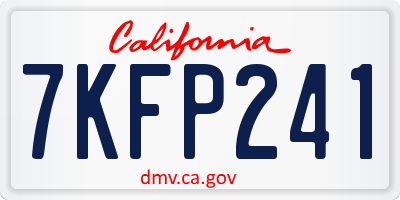 CA license plate 7KFP241