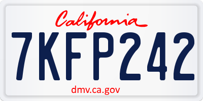 CA license plate 7KFP242