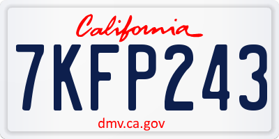 CA license plate 7KFP243