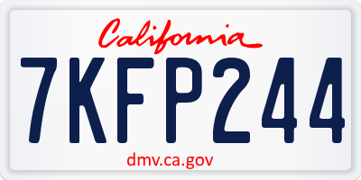 CA license plate 7KFP244