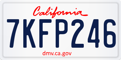 CA license plate 7KFP246