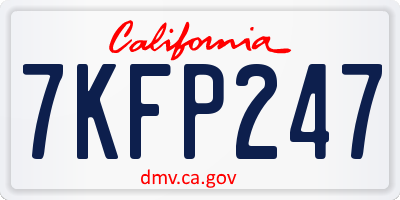 CA license plate 7KFP247