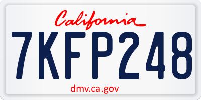 CA license plate 7KFP248