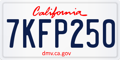 CA license plate 7KFP250