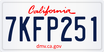 CA license plate 7KFP251