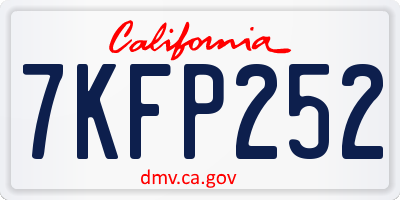 CA license plate 7KFP252