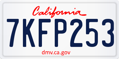 CA license plate 7KFP253