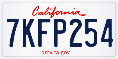 CA license plate 7KFP254