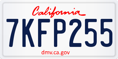 CA license plate 7KFP255