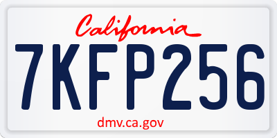 CA license plate 7KFP256