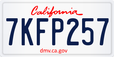 CA license plate 7KFP257