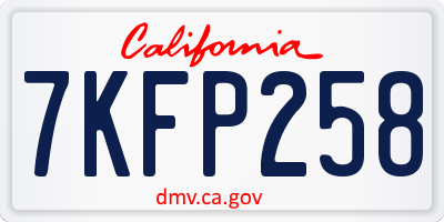 CA license plate 7KFP258