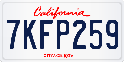 CA license plate 7KFP259
