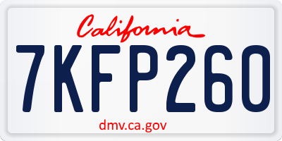 CA license plate 7KFP260