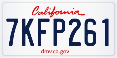CA license plate 7KFP261