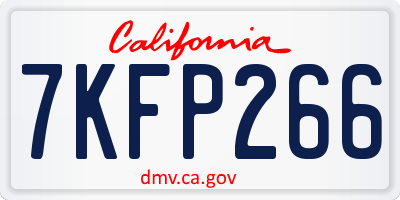 CA license plate 7KFP266