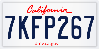 CA license plate 7KFP267