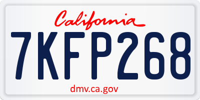 CA license plate 7KFP268