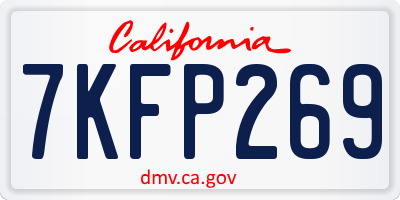 CA license plate 7KFP269
