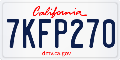 CA license plate 7KFP270