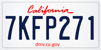 CA license plate 7KFP271