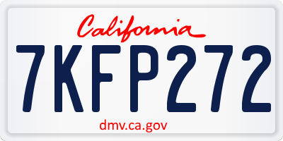 CA license plate 7KFP272