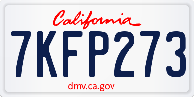 CA license plate 7KFP273