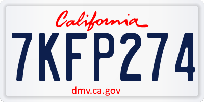 CA license plate 7KFP274