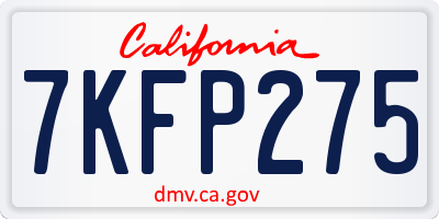 CA license plate 7KFP275