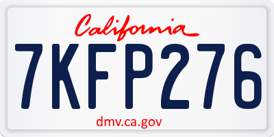 CA license plate 7KFP276