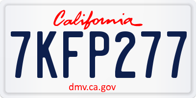 CA license plate 7KFP277