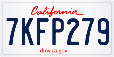 CA license plate 7KFP279