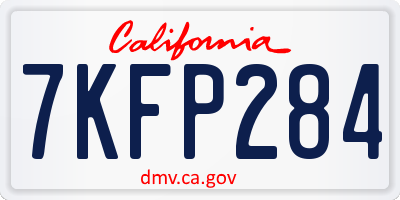 CA license plate 7KFP284