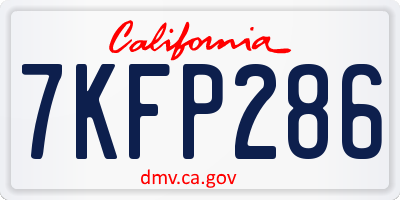 CA license plate 7KFP286