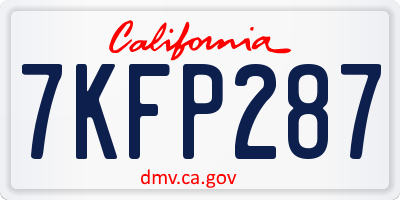 CA license plate 7KFP287