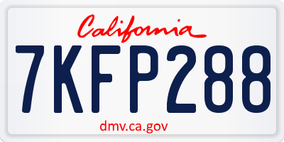 CA license plate 7KFP288