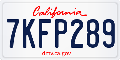 CA license plate 7KFP289