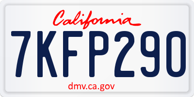 CA license plate 7KFP290