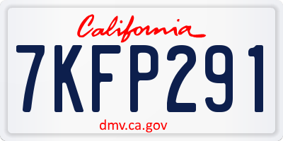 CA license plate 7KFP291