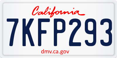 CA license plate 7KFP293