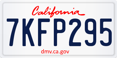 CA license plate 7KFP295