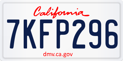 CA license plate 7KFP296