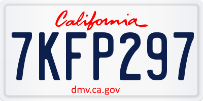 CA license plate 7KFP297