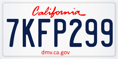 CA license plate 7KFP299