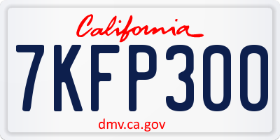 CA license plate 7KFP300