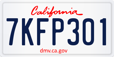 CA license plate 7KFP301
